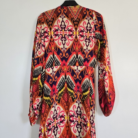 Smythe Hostess Wrap Dress In Multi Ikat Print Medium - Picture 7 of 8